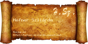 Hefner Szilárda névjegykártya